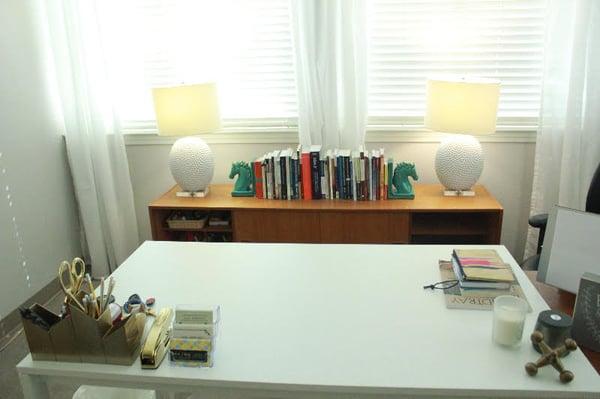 Desk and resource area.