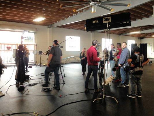 Awesome TV  using our gym to film an upcoming episode.