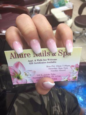 Ombré pink and white acrylic nails by Kim!!