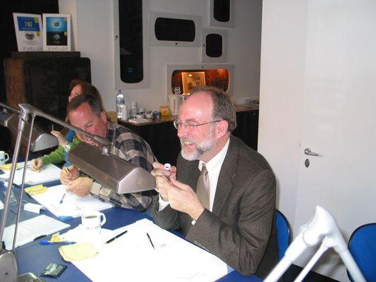 Jeff taking a diamond grading class in Antwerp, Belgium.