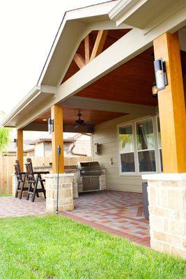 New patio addition with outdoor kitchen