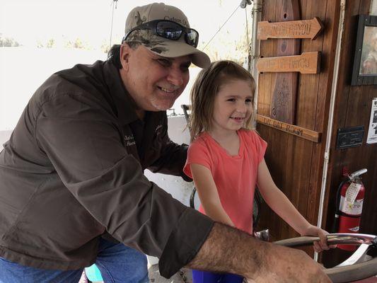 Capt. Billy Training Our New future Tour Guide !