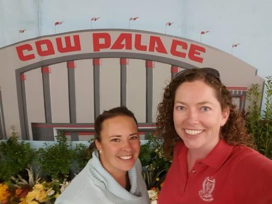 Tiffany and me judging the 4H Livestock Bowl at the Cow Palace.  We felt we deserved a pic in the winner's circle!