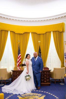 Inside the Oval Office at the Richard Nixon Library.