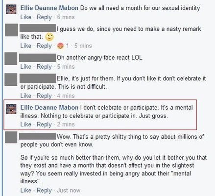 lgbt identity is a "mental illness", and "gross"