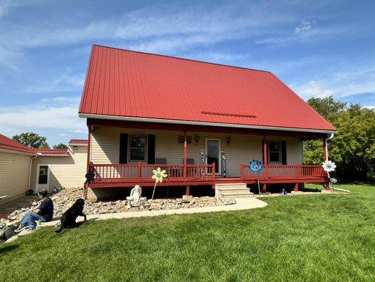 Steve had us build new steps and powerwash and paint both of his covered porches. They turned out great!