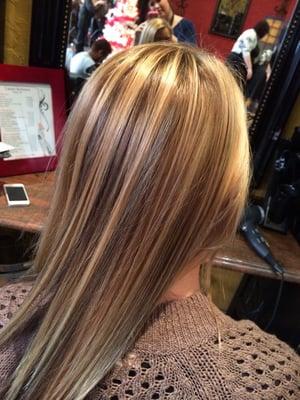 Some low lights to break up the blonde for a new fall look! Ask for Lauren :)