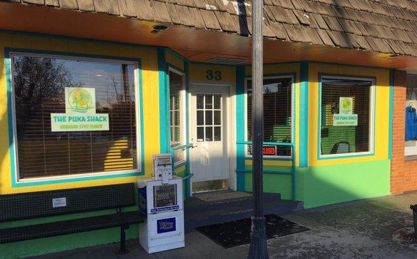 Front view of The Puka Shack from Basin Street, downtown Ephrata!