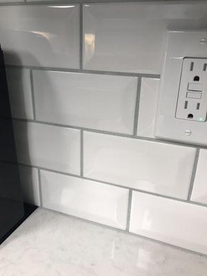 Beveled subway tile