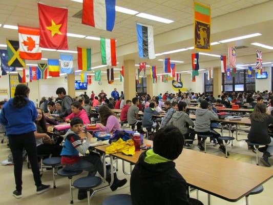 A busy lunchtime at Gemini Junior High