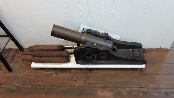 Cannon used to shoot lifesaving lines to wrecked boats.