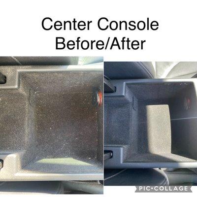 Auto detailing interior compartment clean