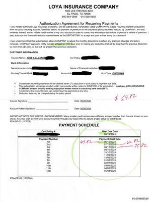 Authorization Agreement for Recurring Payments.