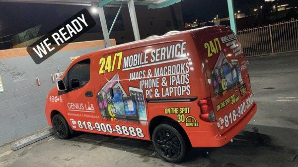 Our fully equipped mobile unit is available at your convenience 24 hours a day.