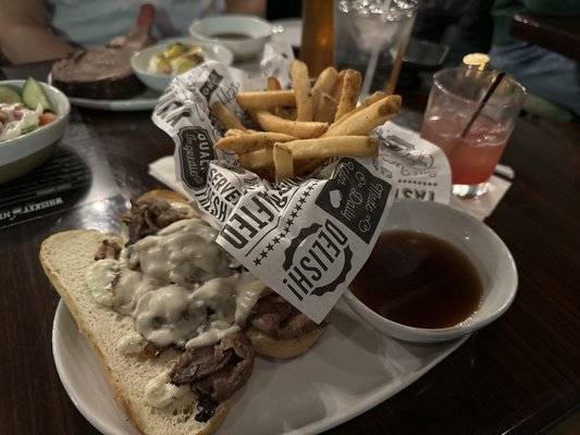 Prime rib french dip w/ truffle fries