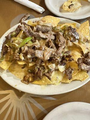 Beef fajita nachos