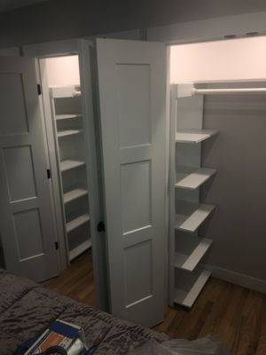 Build in closet organizer.