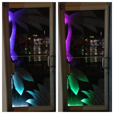 Custom Etched Entrance door with led lighting