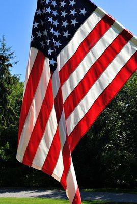 DEL Flags American flag with a pole sleeve