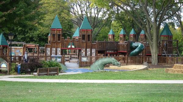 Monona Youth Dream Park castle-themed playground