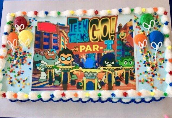 I sent them the pic to print onto the cake and it came out great! Colors were vibrant. (I Blurred out some info)