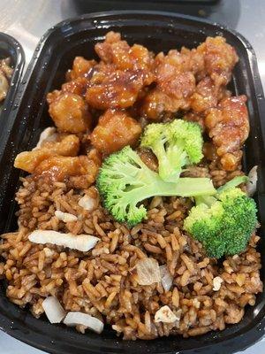 General tso's chicken combination plate