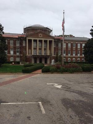 Johnson Hall outside (maintenance underway)