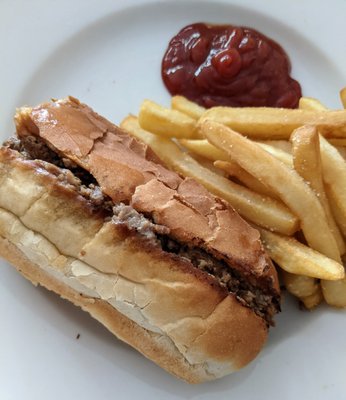 Half a steak & cheese w/half an order of fries.