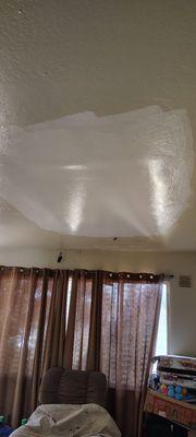 We removed old sheetrock from water leak problem, we fix leak and replace new sheetrock