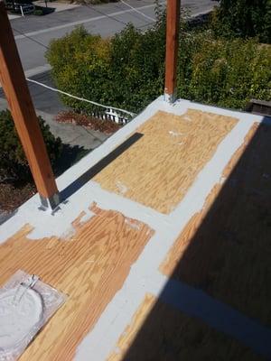 Proper deck preparation prior to waterproofing application