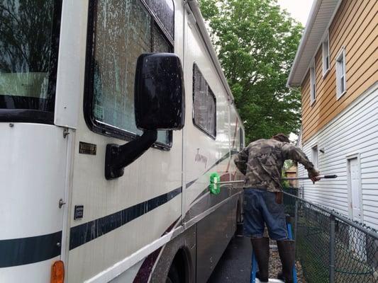 Washing an RV