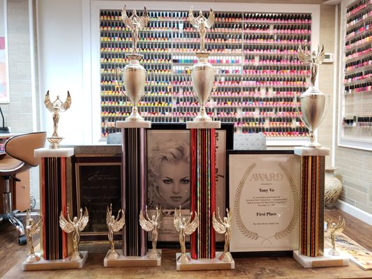 Cosmetology award presented to Tony Vo owner of Quality Nails Spa