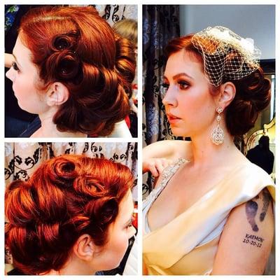 Old Hollywood Updo for my clients wedding day.