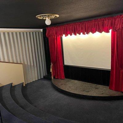 Stage and Movie theater.