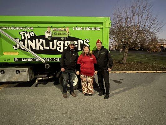 The Junkluggers is a veteran owned business.  We recently helped Toys for Tots