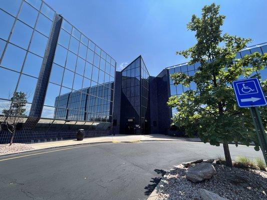 An exterior photo of the office building we're located in