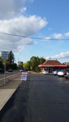 View facing north where Commercial St. becomes one-way.