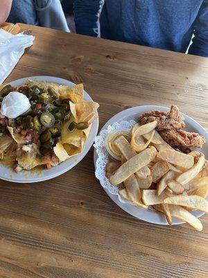 Nachos and chicken tenders