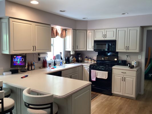 Refinished cabinets,new drawers and doors