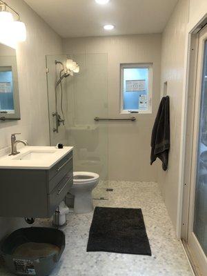 Curb-less full bathroom remodel  (After)