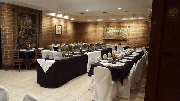 We can accommodate large parties. Full plate affairs or appetizers upon request. Excellent staff