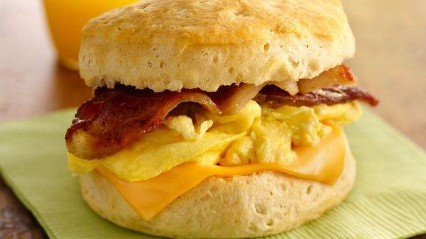 Breakfast sandwich.