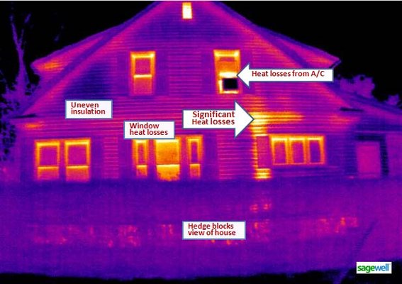 Thermal imaging reveals insulation deficiencies