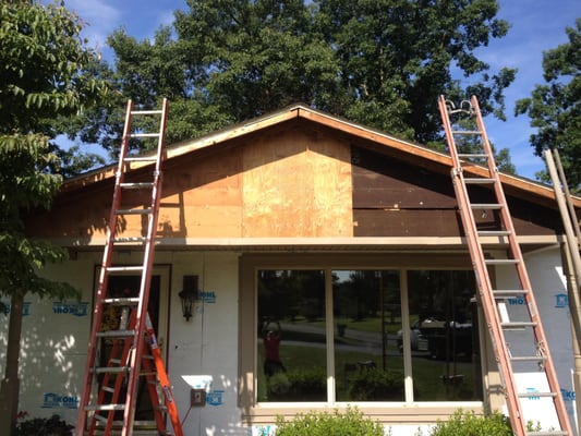 Tearing off old siding