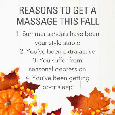 Reasons to get a massage this fall