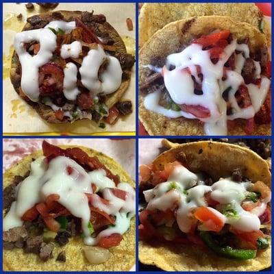 Tacos de maiz with pico de gallo & crema