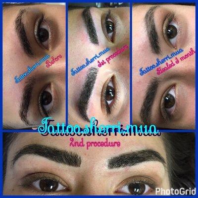 Microbladed & powderfill permanent eyebrows