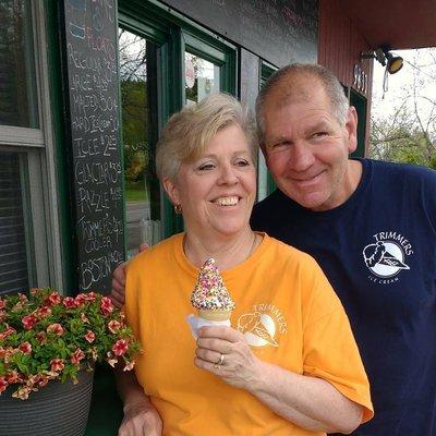 Jane and Jim, the owners of Trimmers Ice Cream along with their daughters Lyndsey and Kelsey