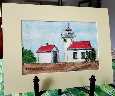 Watercolor Painting, "The Lighthouse".