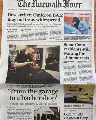 The Norwalk Hour  Feb 6, 2022  From the garage to a barbershop  Norwalk man celebrates 10 years in business